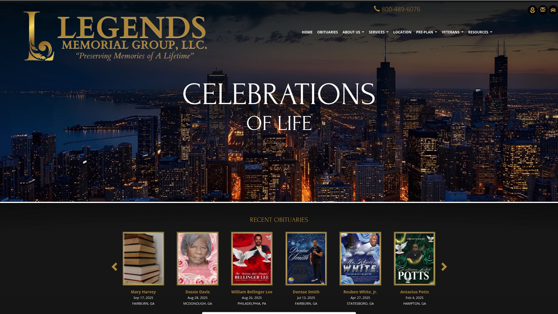 Legends Funeral Home LLC website