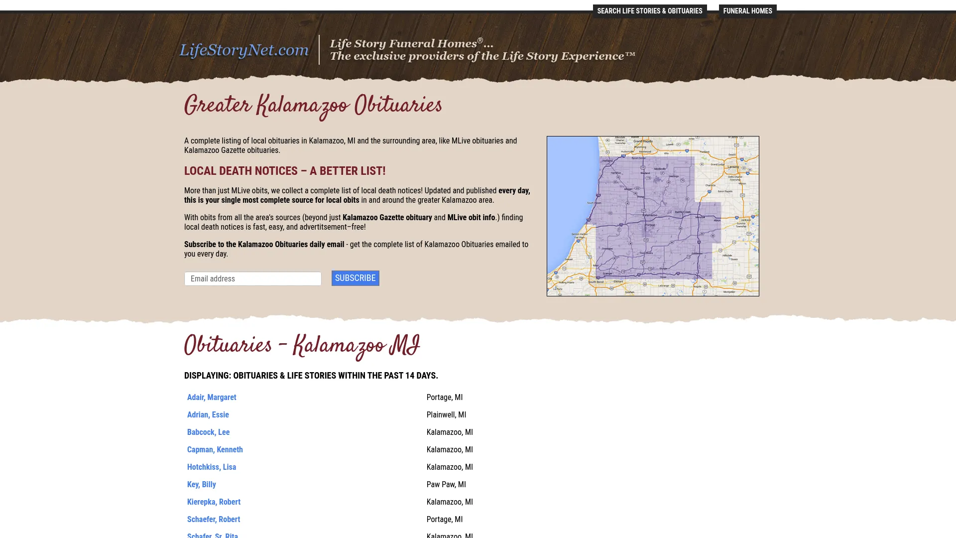 Screenshot of lifestorynet.com