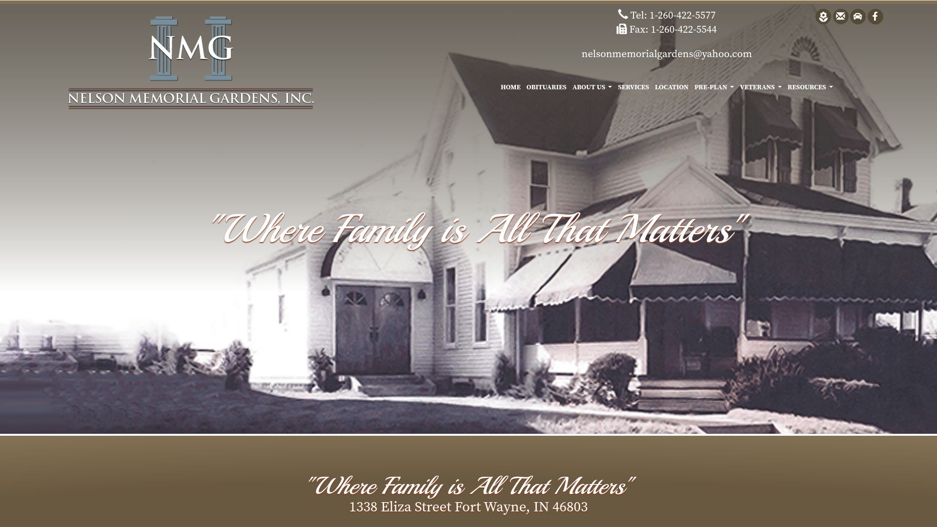 Nelson Memorial Gardens website