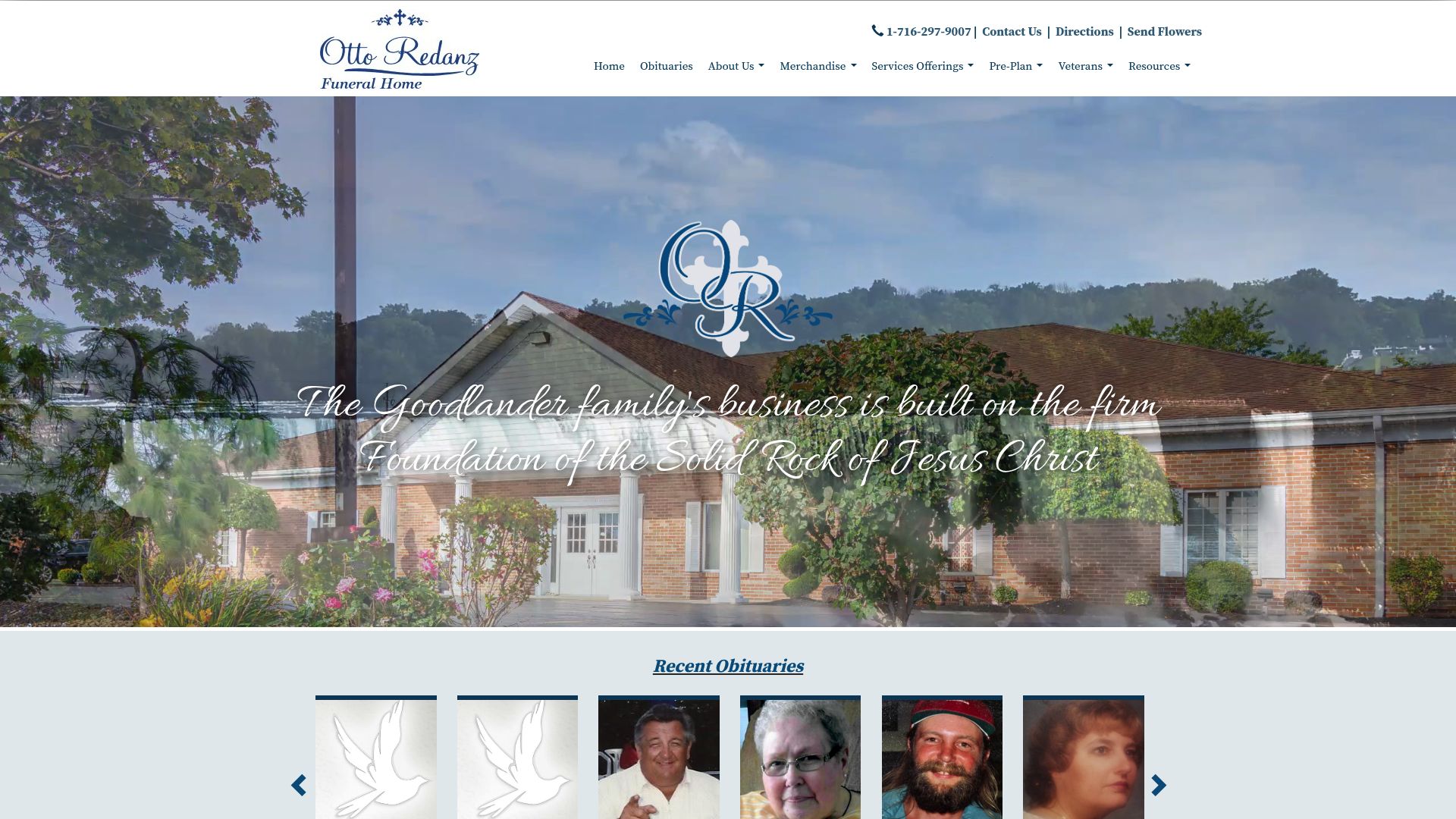 Otto Redanz Funeral Home website