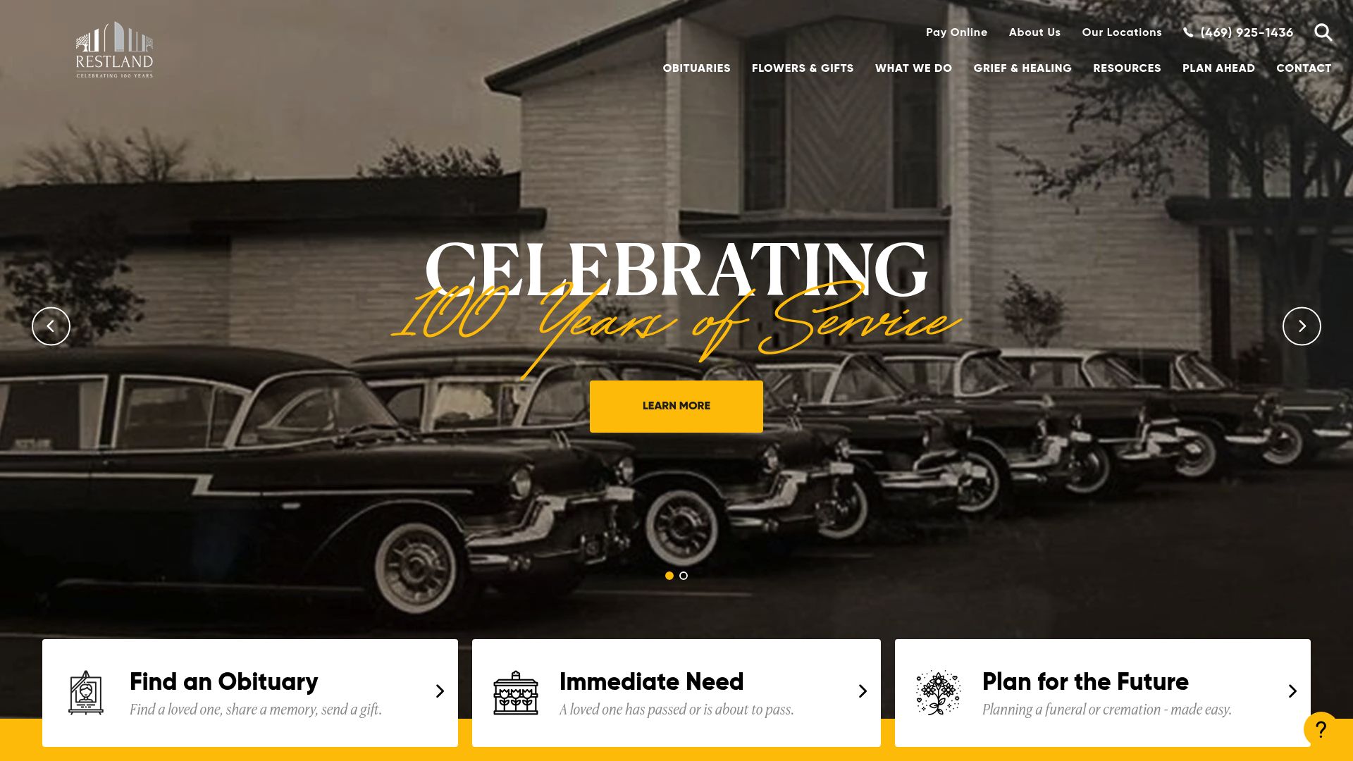 Screenshot of restlandfuneralhome.com