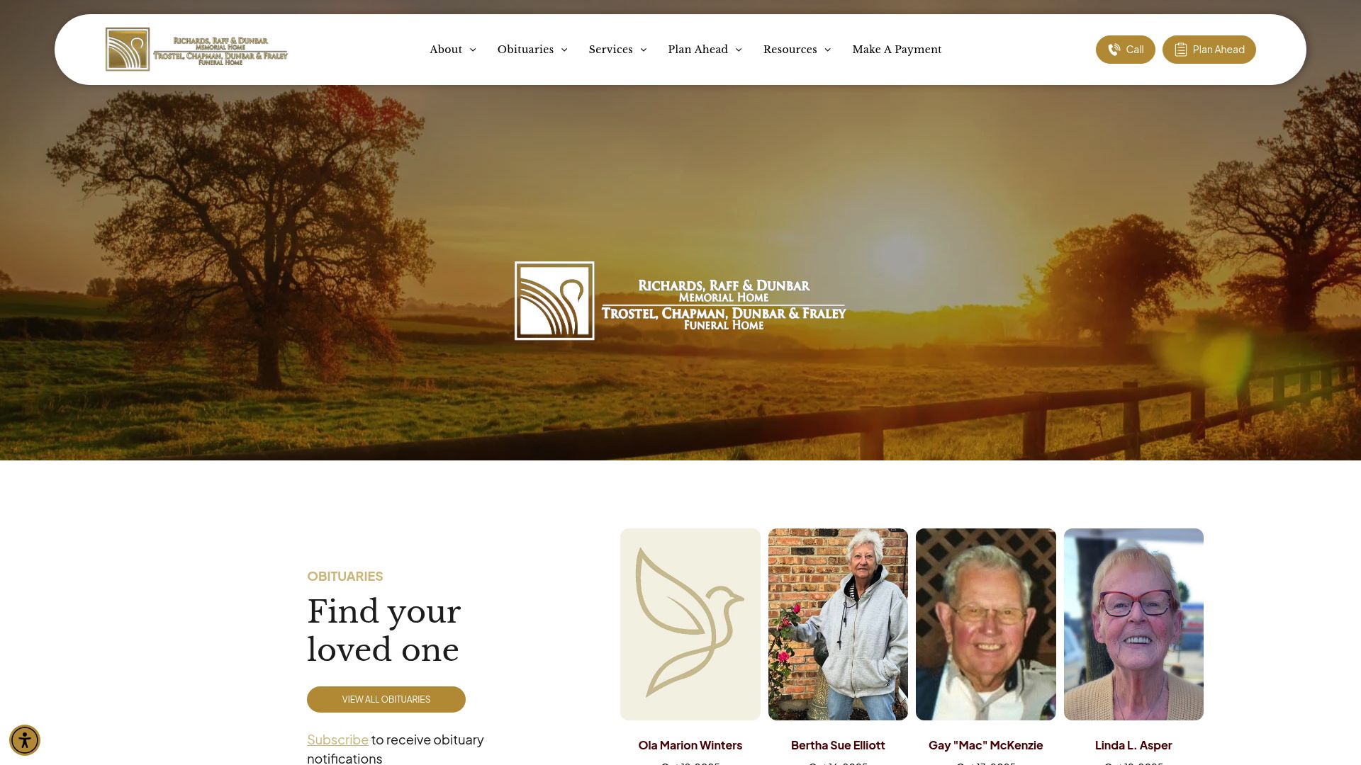 Richards, Raff & Dunbar Memorial Home website homepage