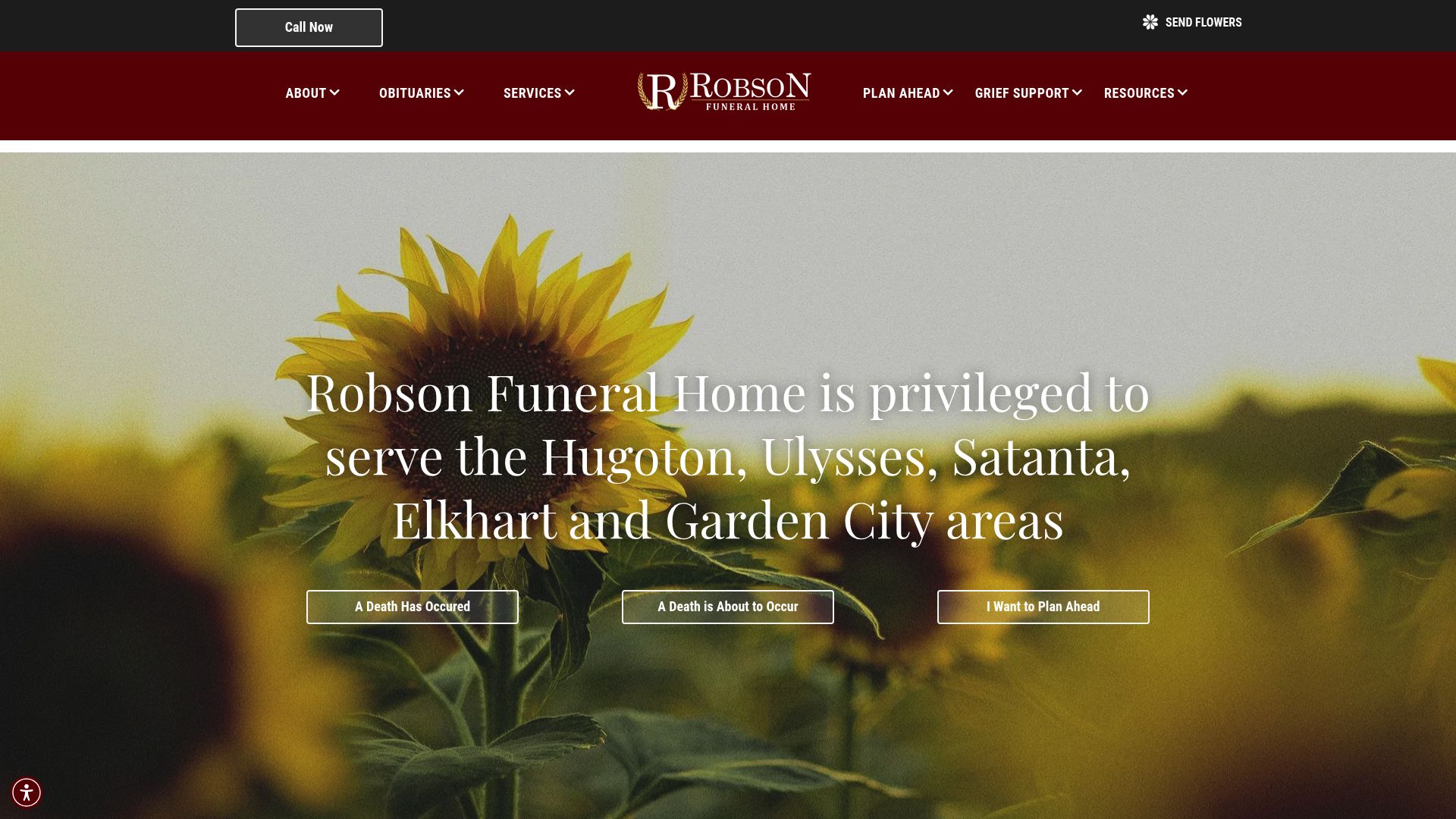 Robson Funeral Home website