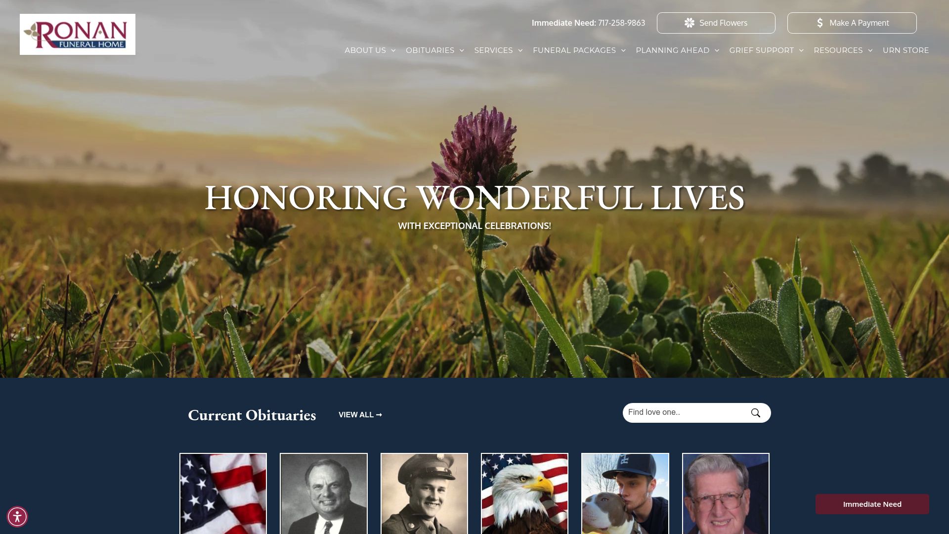 Ronan Funeral Home chapel and ceremony space