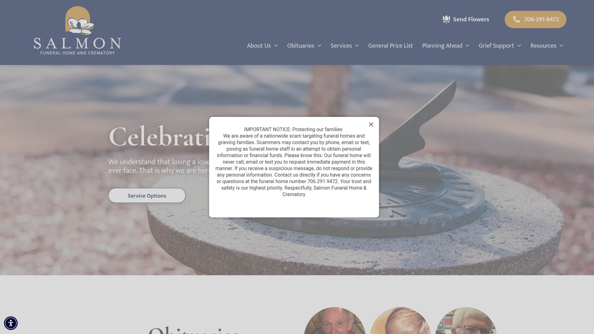 Screenshot of salmonfh.com