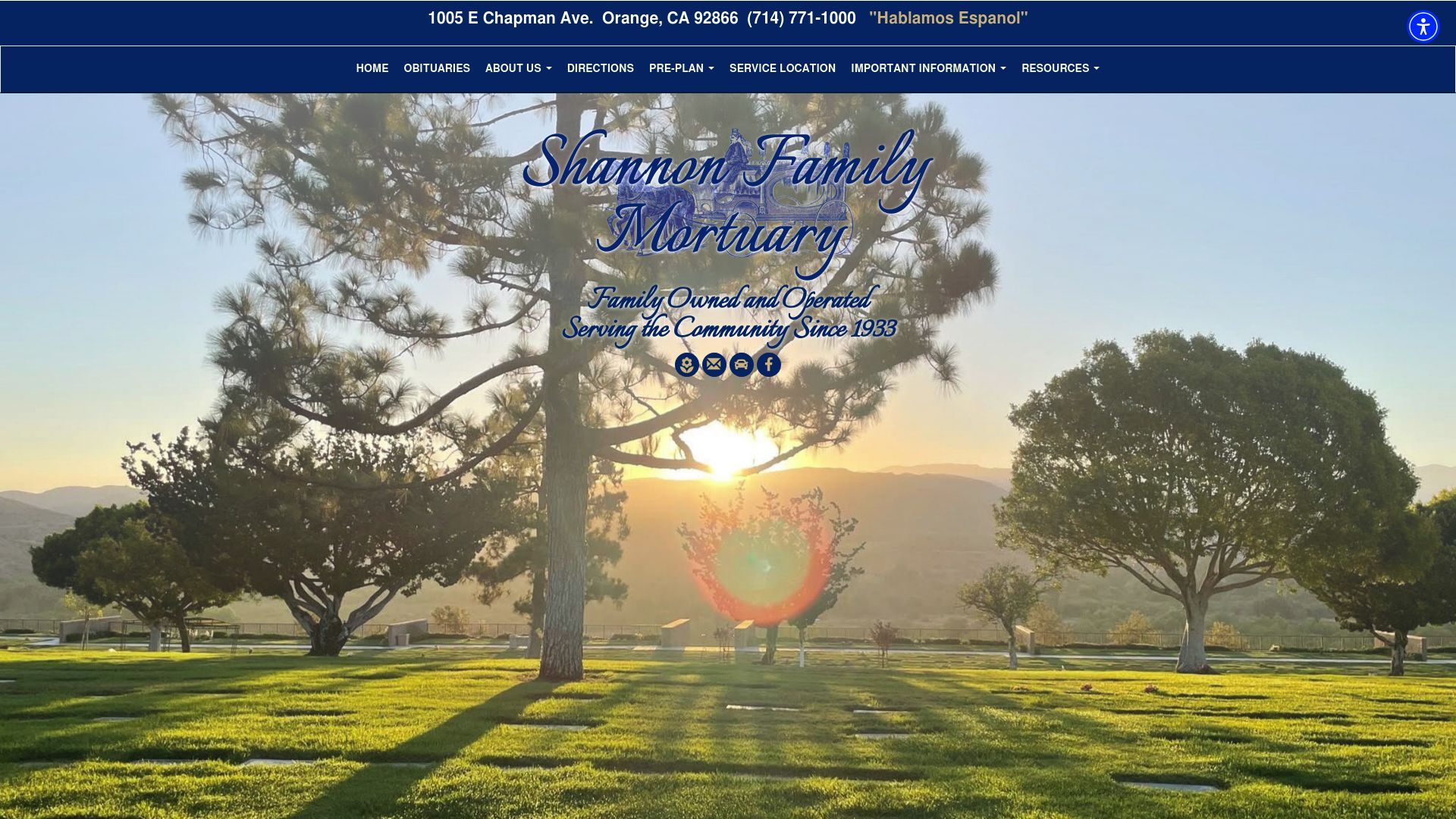 Screenshot of shannonfamilymortuary.com