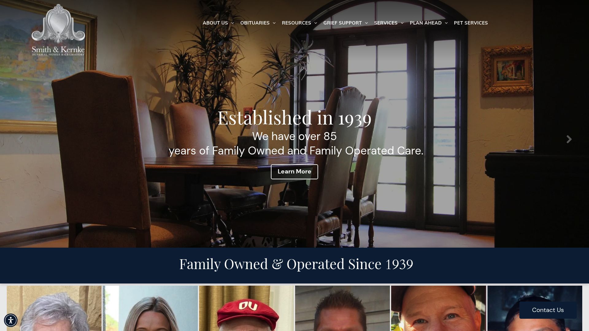 Smith & Kernke Funeral Directors website screenshot