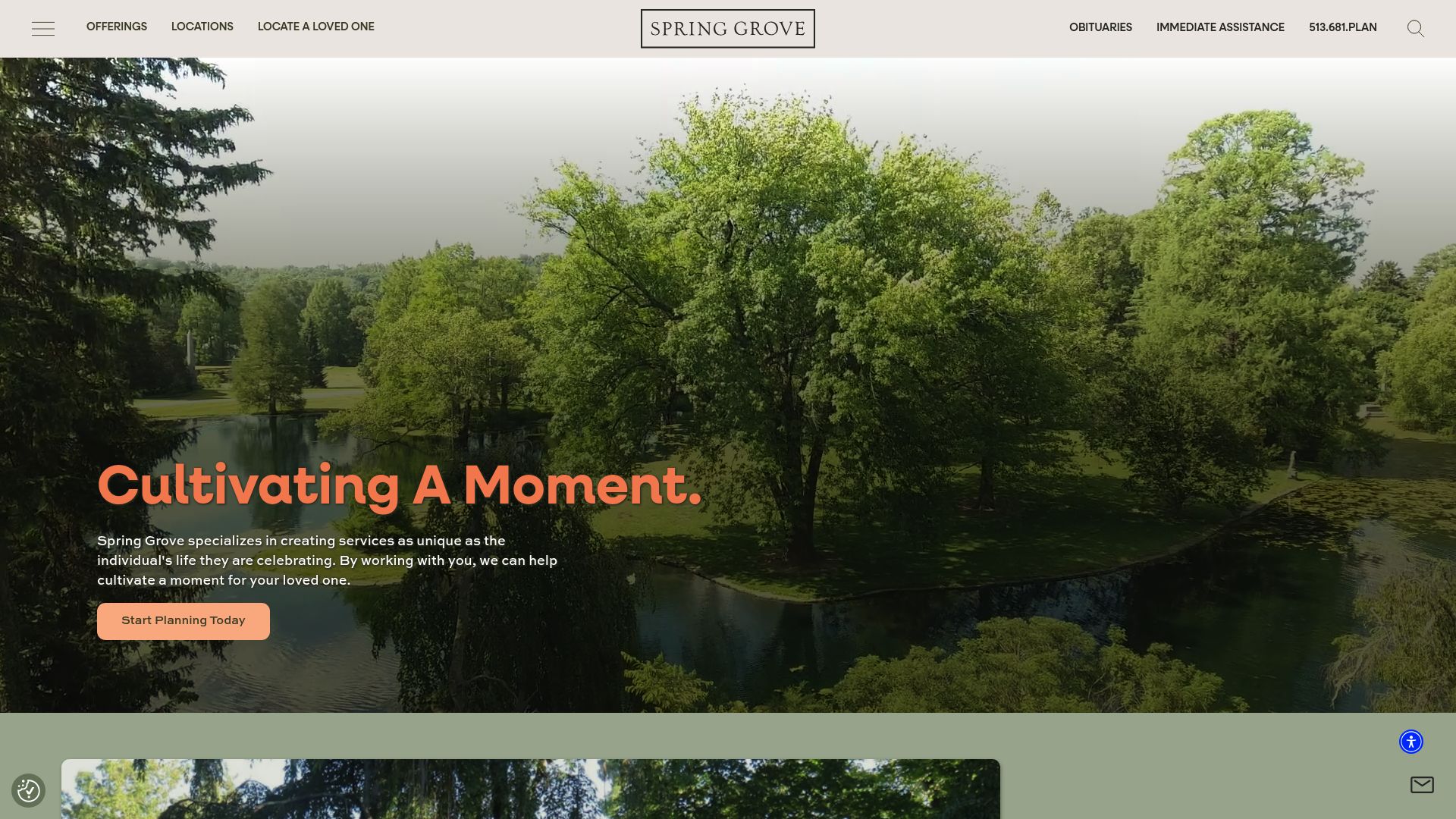 Spring Grove Cemetery website homepage