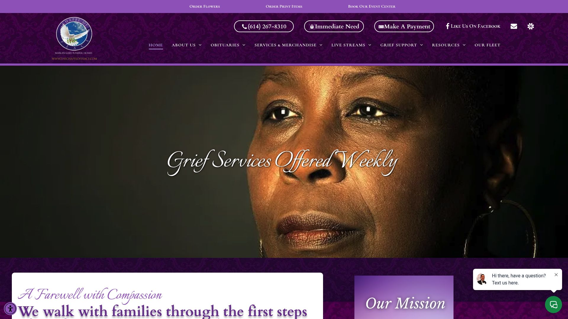 Marlan Gary Funeral Home Chapel of Peace website homepage