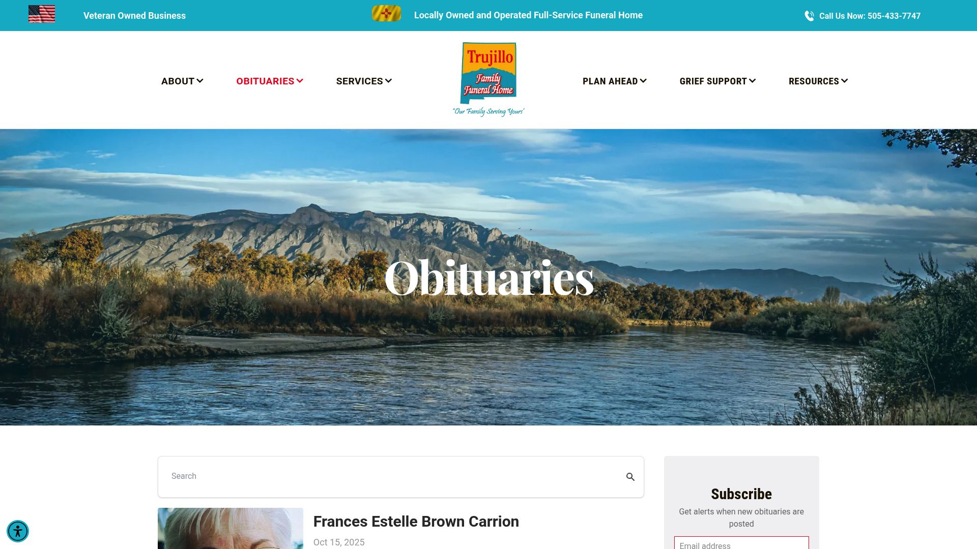 Trujillo Funeral Services obituaries page