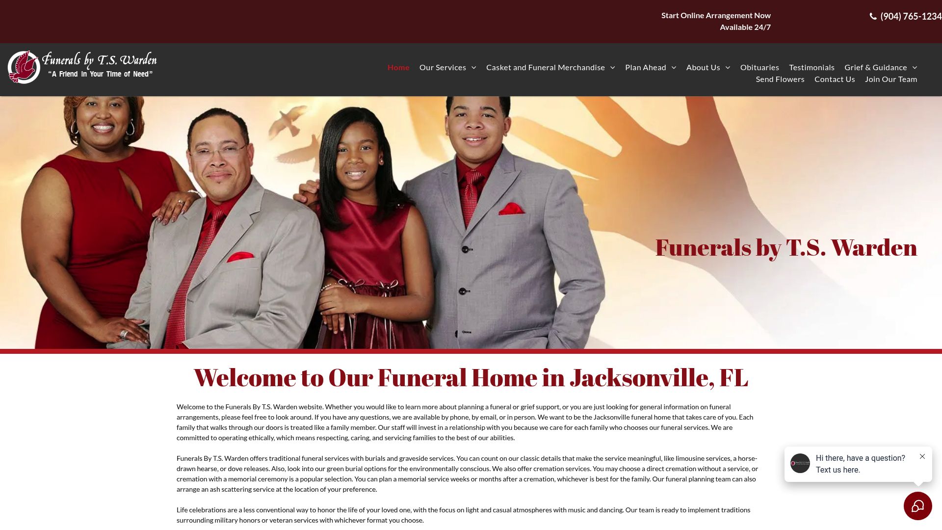 T.S. Warden Funeral Services website