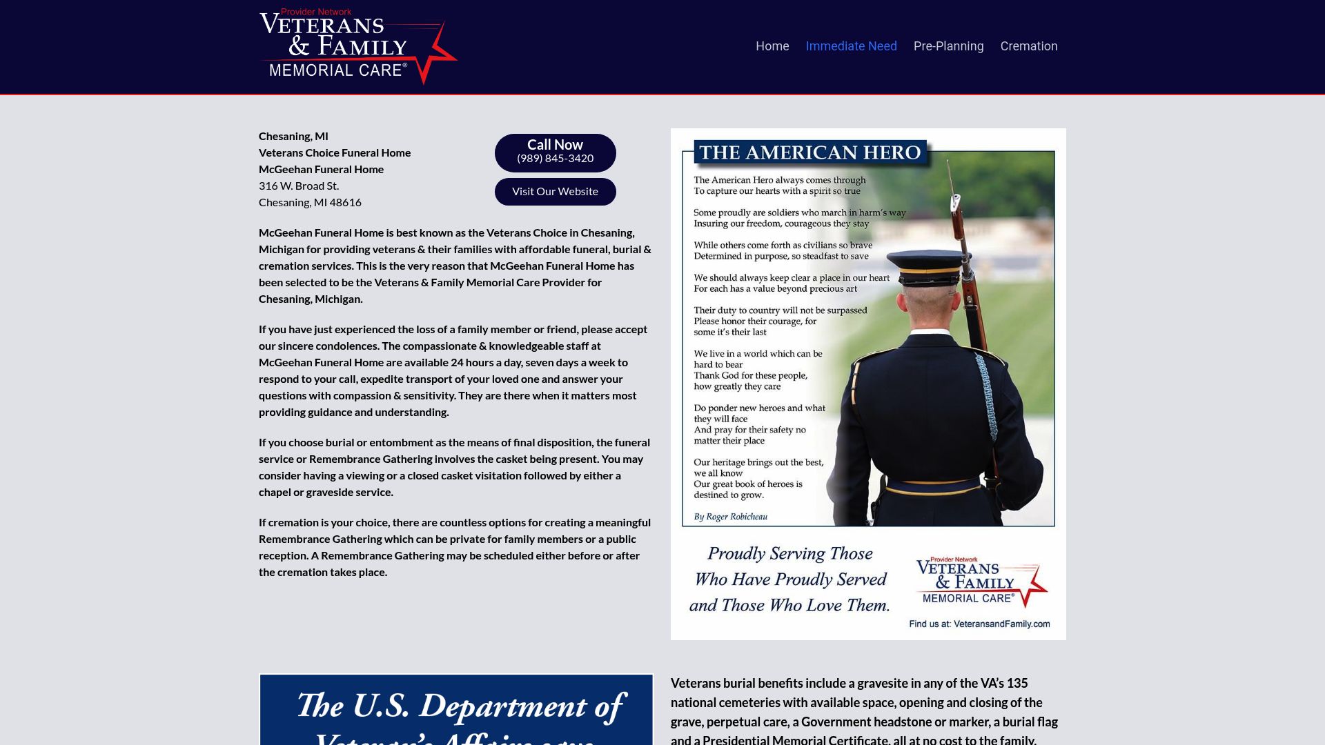 McGeehan Funeral Home Veterans Choice Services