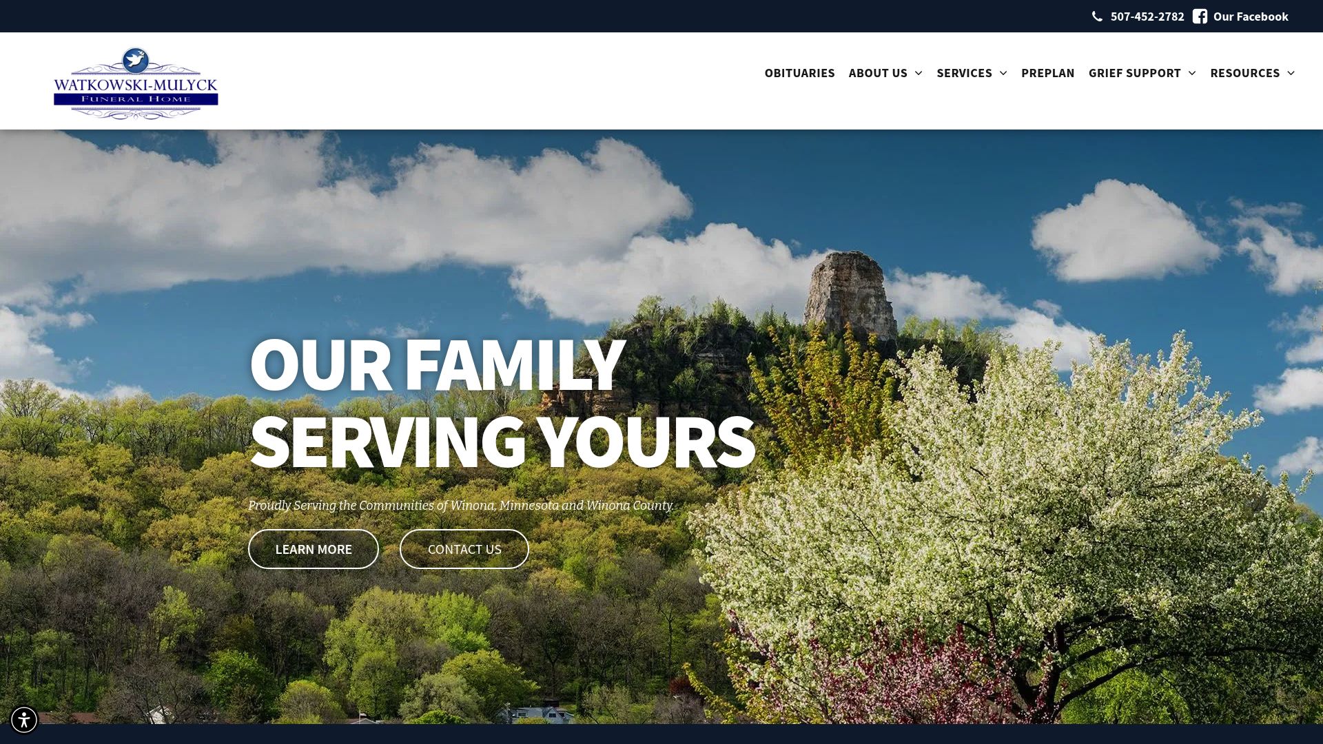 Watkowski-Mulyck Funeral Home website homepage