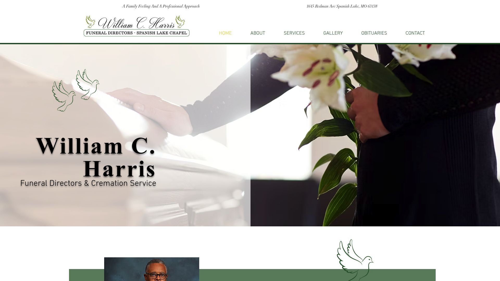 William C. Harris Funeral Directors website screenshot