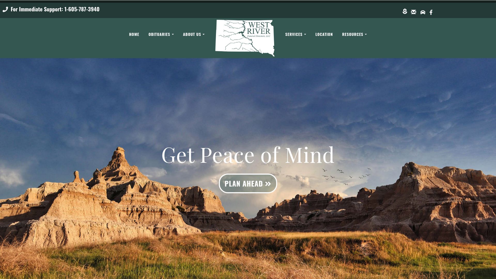 West River Funeral Directors website homepage