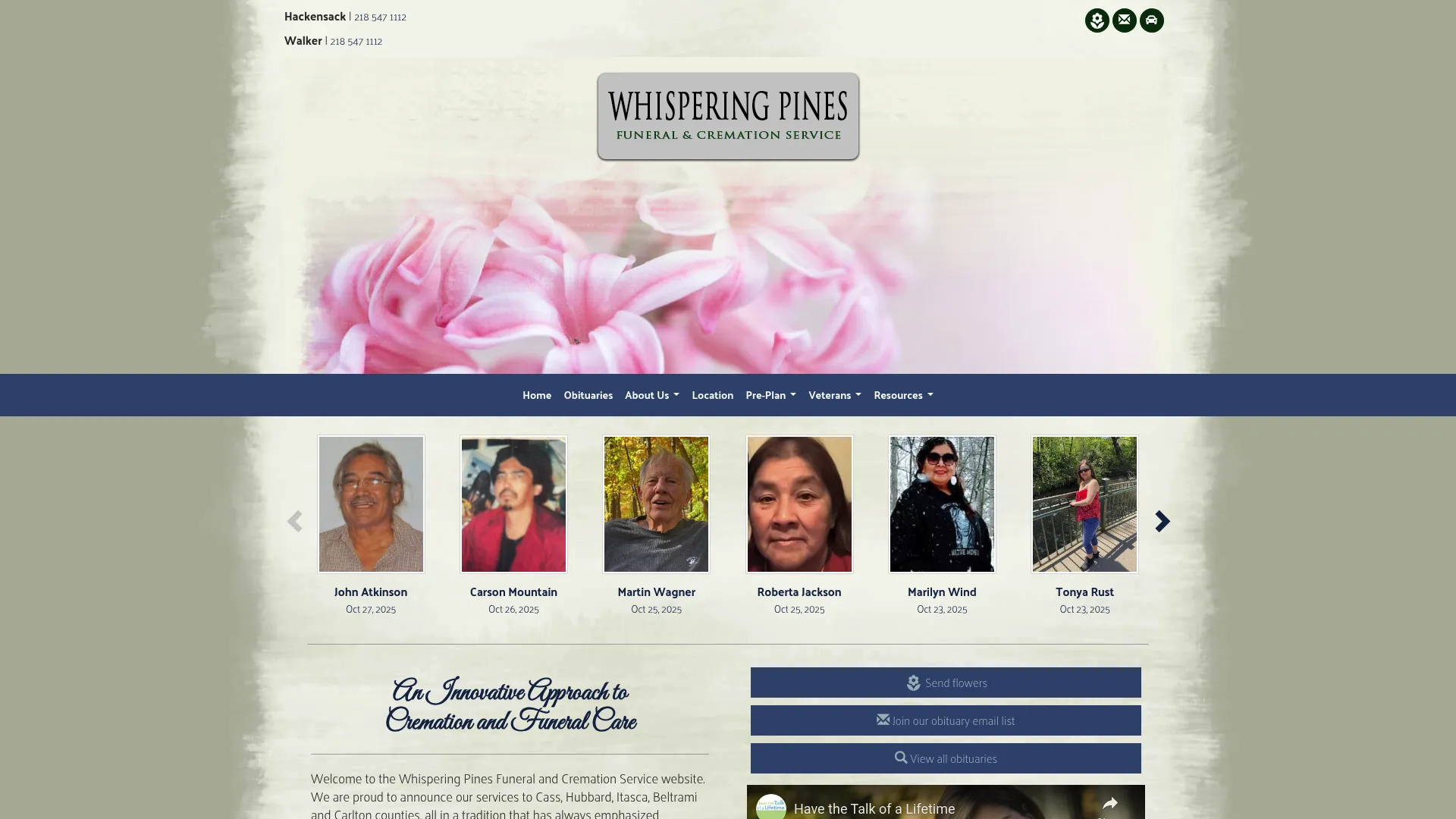 Whispering Pines Funeral and Cremation Service facility