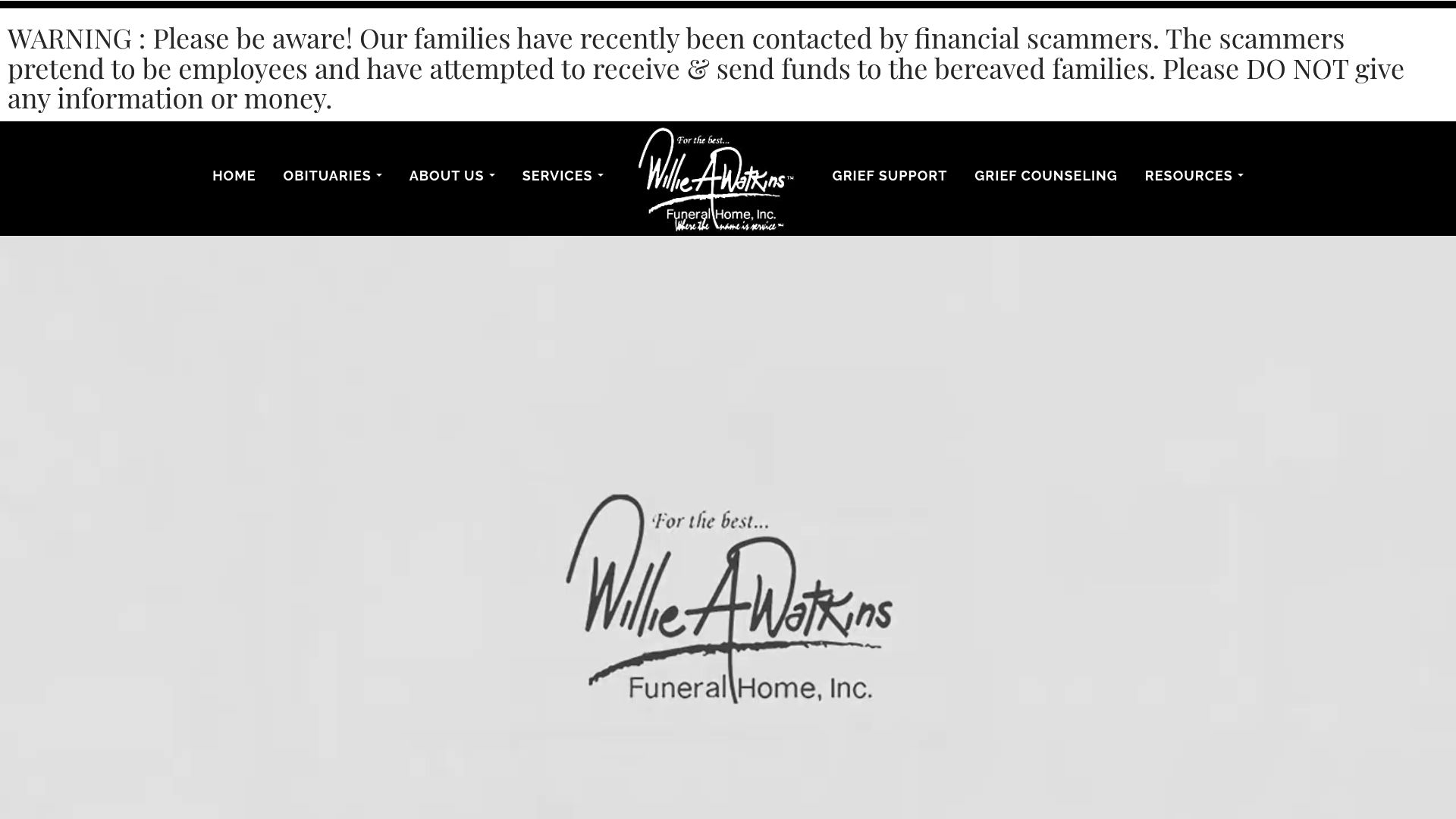 Willie A. Watkins Funeral Home website
