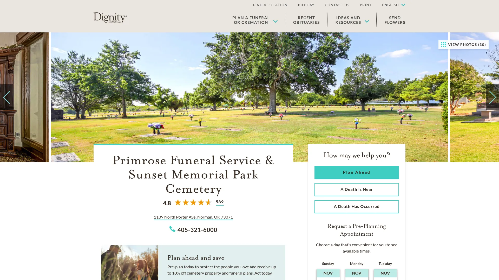 Primrose Funeral Service facility exterior